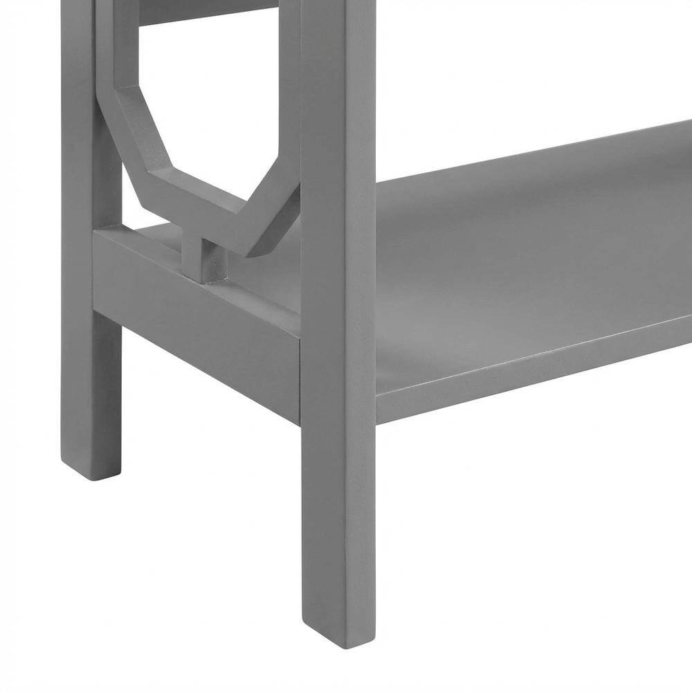 Left. FurniFact - Wooden 3 Tier Bookcase with Non-Lead Base Paint for Living Room Use - Gray.