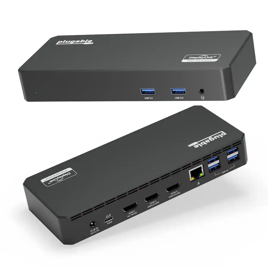 Plugable USB C Triple Display Docking Station with Laptop Charging ...