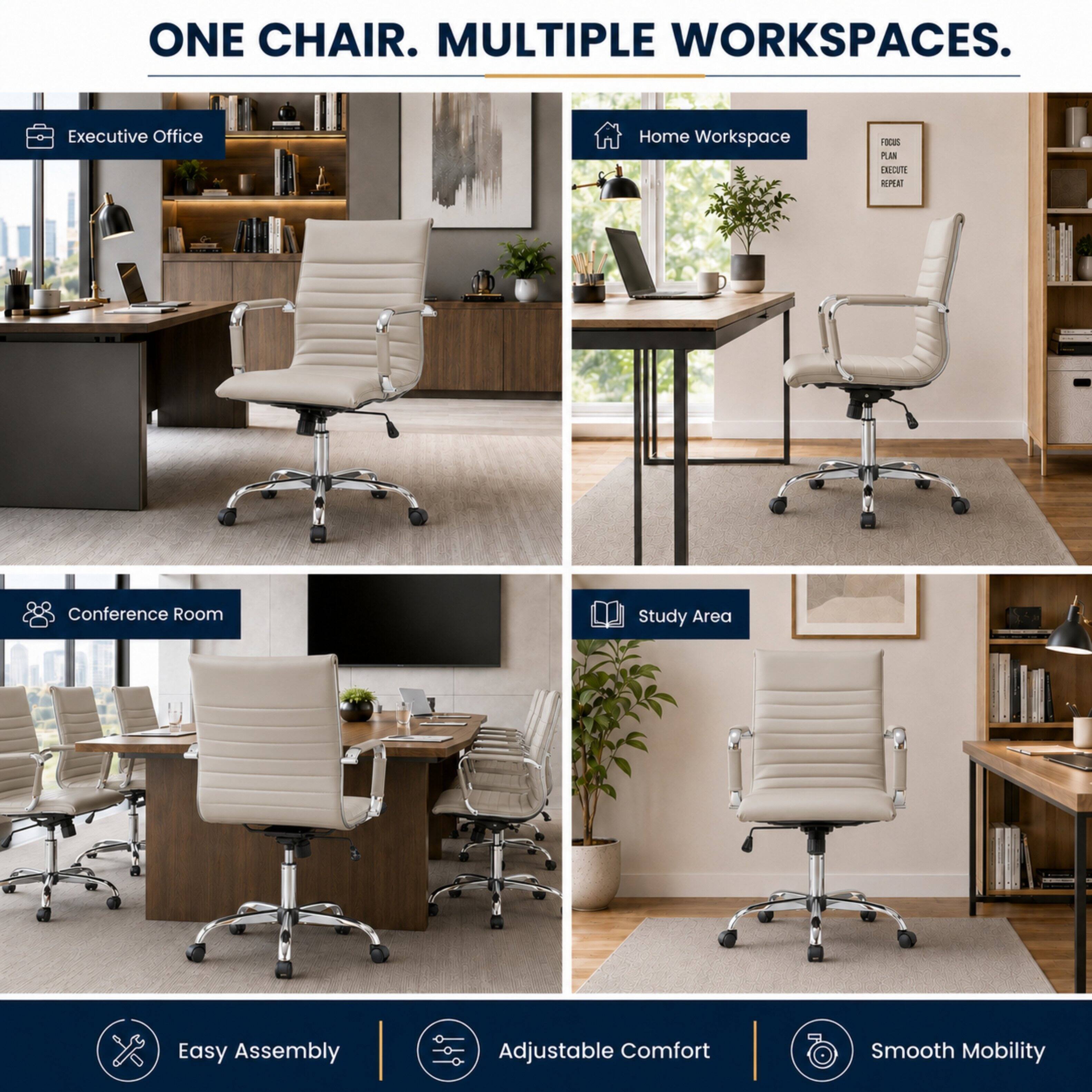 ONE CHAIR. MULTIPLE WORKSPACES.

Executive Office
Home Workspace
FICUS PLAN EXECUTE REPEAT
Conference Room
Study Area
Easy Assembly
Adjustable Comfort
Smooth Mobility