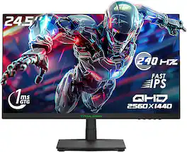 Titan-army - P2510S 24.5 Inch 2K Gaming Monitor, 240Hz Fast IPS, 1ms GTG, FreeSync, HDR10, 95% DCI-P3, 2x HDMI/DP, VESA Wall Mount - Black