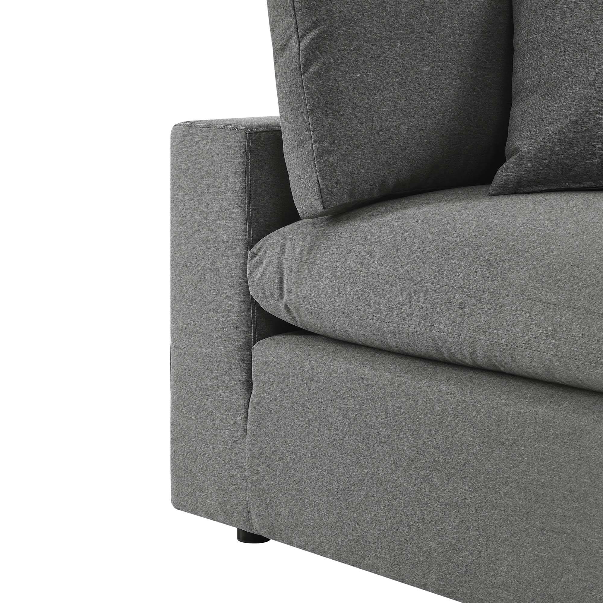 Alt View 2. Modway - Commix Overstuffed Outdoor Patio Corner Chair by Modway - Charcoal.