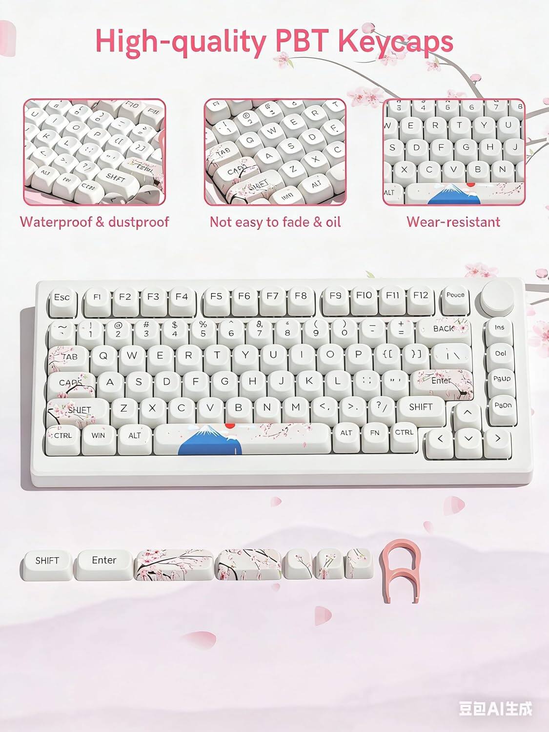 Womier PBT Keycap Set, MOA Profile Dye Sub Custom Keyboard Keycap for ...