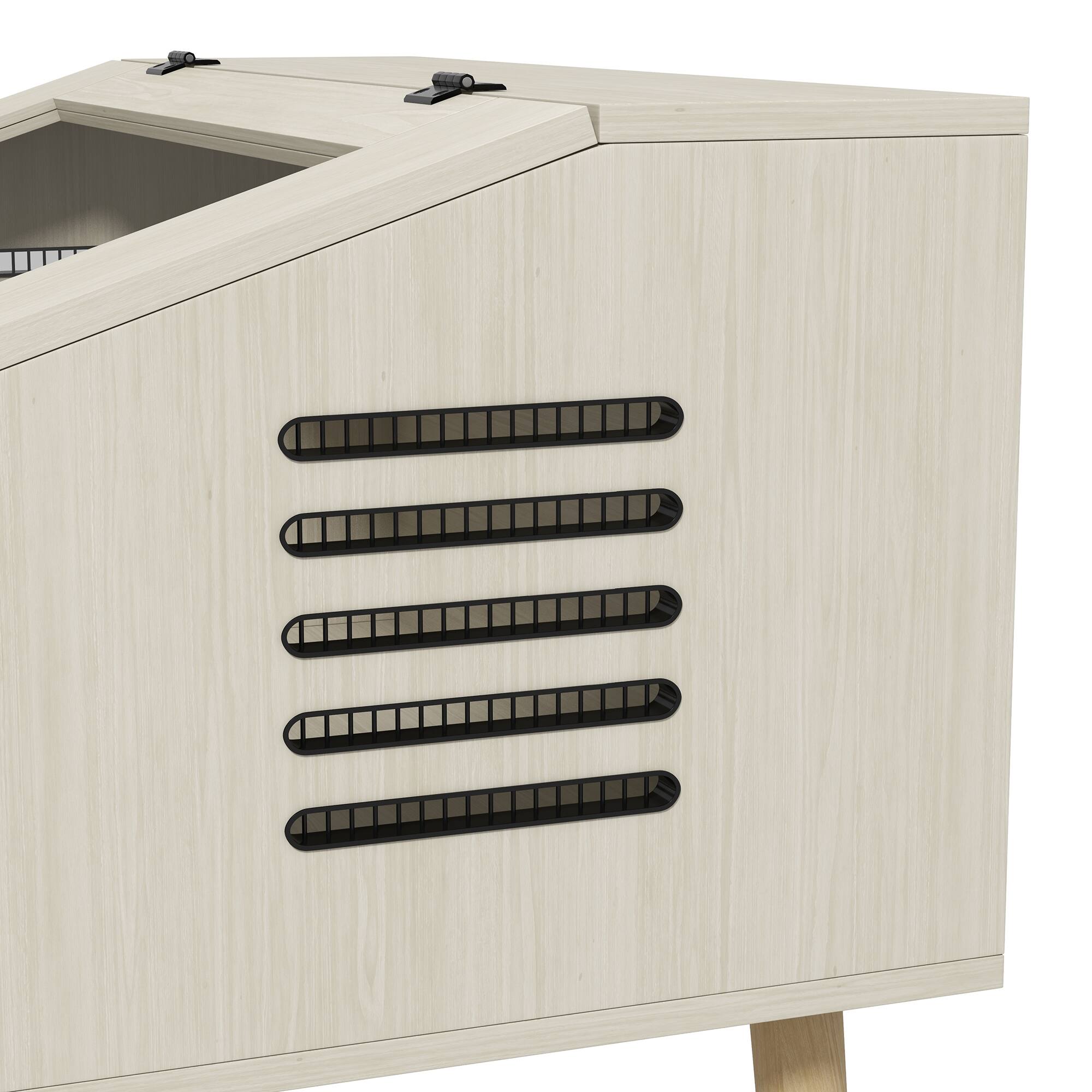 Alt View 4. Pawhut - Reptile Terrarium 30 Gallon Top Opening Tank with Glass Windows, Air Ventilations, Wooden Hamster Cage.