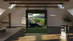 Foresight Sports - Complete Golf Sim Package w/ GCQuad Launch Monitor, 11ft Frame, Projector, Gaming PC, Screen, & Mat - Black - Front_Zoom