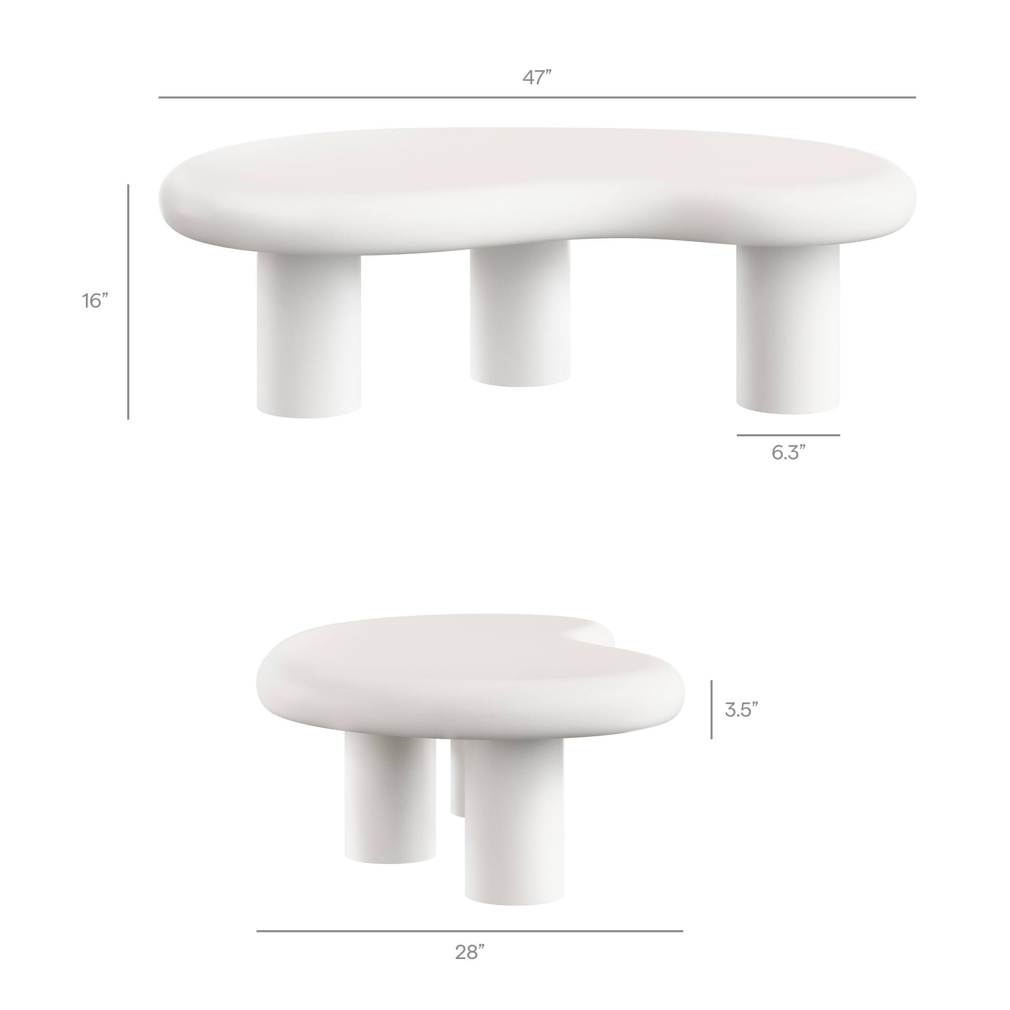 47" 16" 6.3" 3.5" 28"