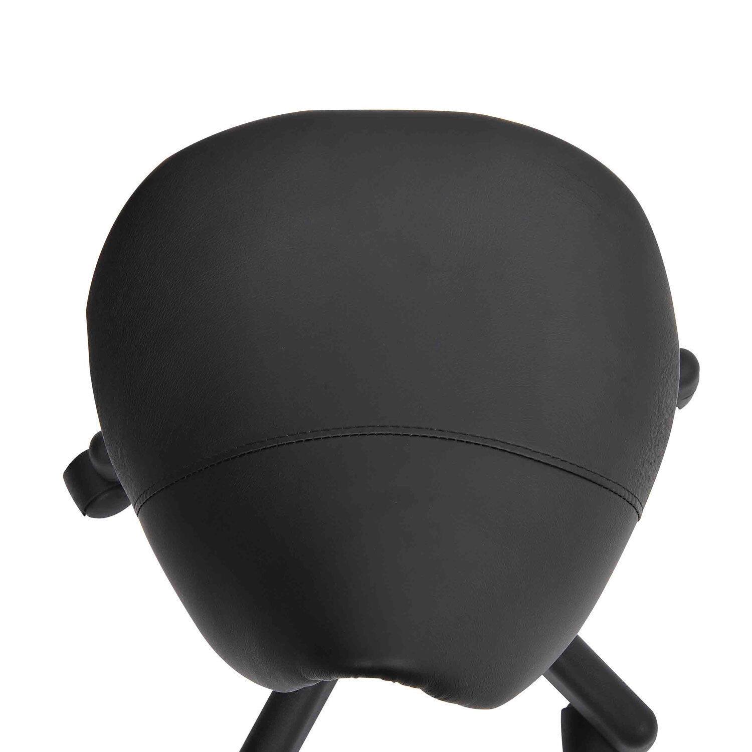 Alt View 8. Homcom - Rolling Saddle Stool: Swivel Salon Chair Faux Leather w/Adjustable Height Wheels for Spa, Salon, Office - Black.