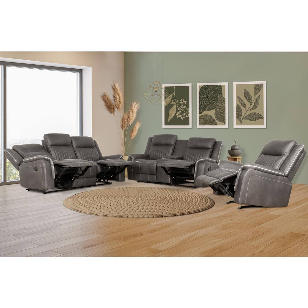 Left. New Classic Furniture - Enzo Glider Recliner- Gray - Grey.