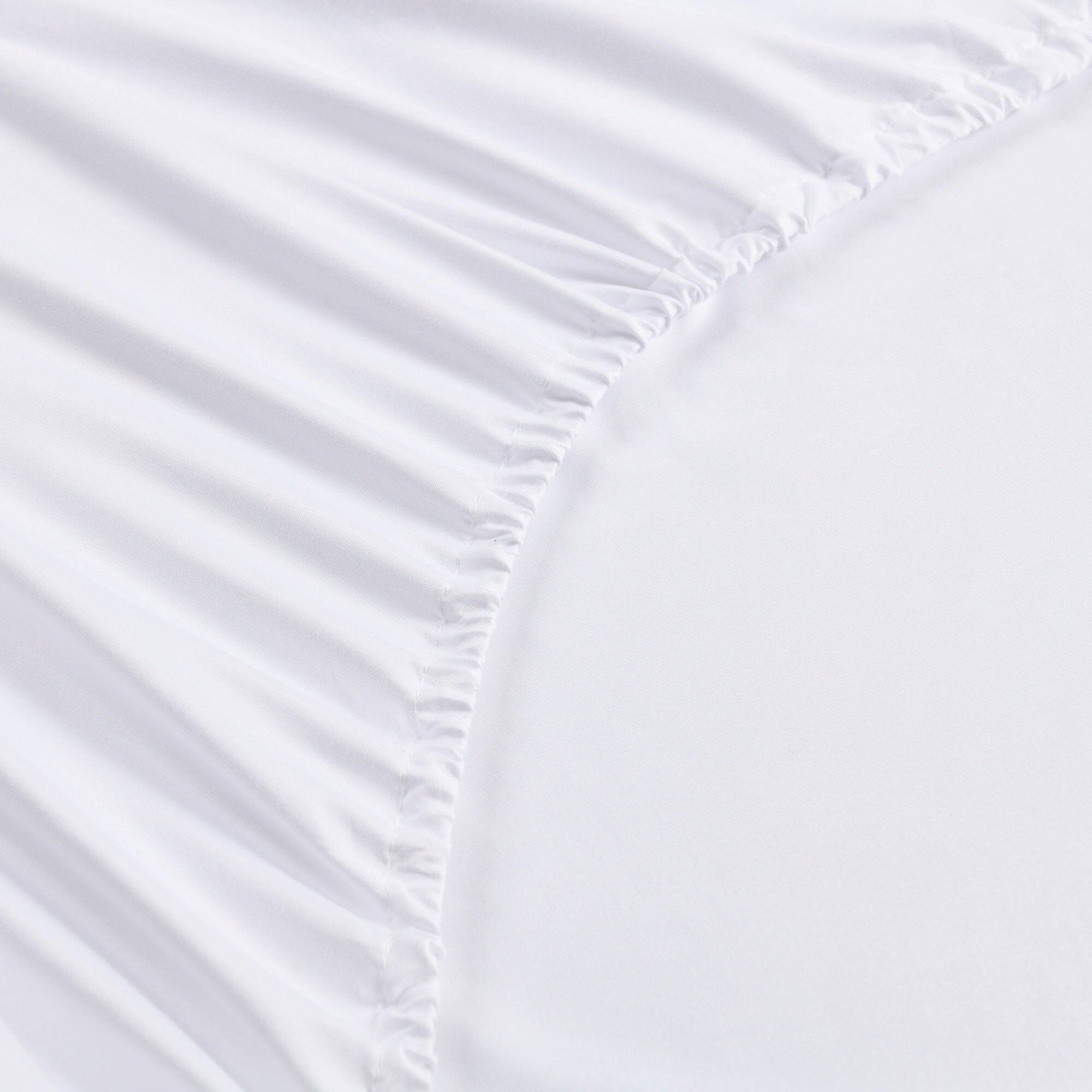 Back. MarCielo - Marcielo 4-Pieces Soft Striped Bed Sheets with 18 inches Deep Pocket - White.