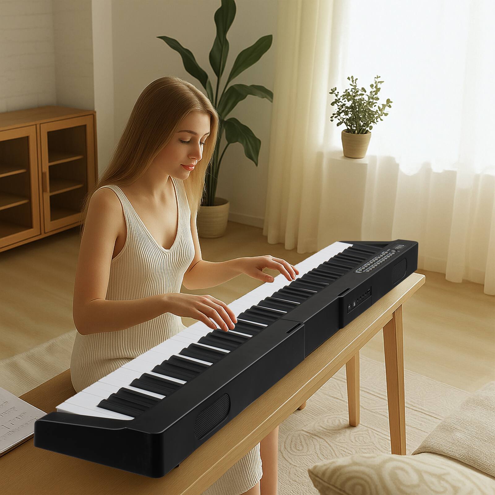 Alt View 1. Winado - 88 Key Keyboard Piano with Bluetooth MIDI, 3 Teaching & Dual Keyboard Mode, 1000 Rhythms & Tones, Digital Piano.