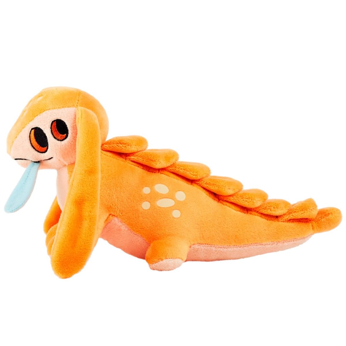 Front. Imaginary People - Satisfactory Lizard Doggo 9 Inch Character Plush - Orange.