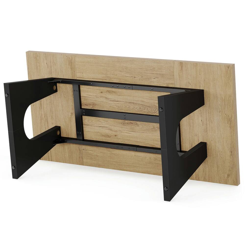 Left. Kadyn - Kadyn Study Writing Desk, Computer Desk,70" Executive Desk, Modern Computer Office Desk Workstation,Oak - Oak.