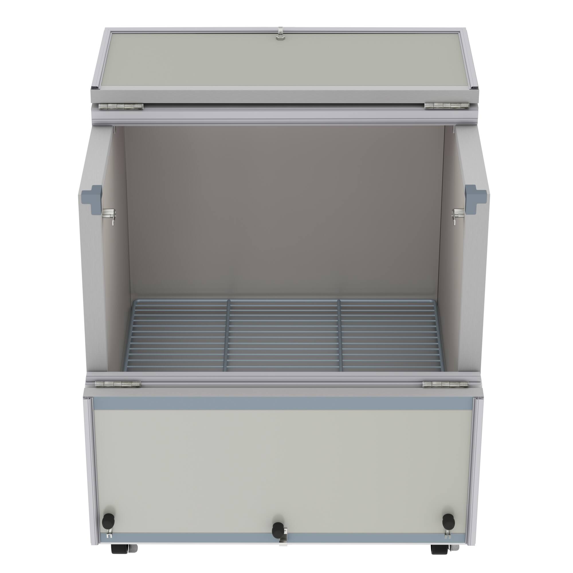 Alt View 3. Koolmore - 34 in. Commercial Milk Cooler for School and Cafeteria, 8 Crate Capacity with Heavy Duty Casters - White and Stainless-Steel.