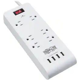 Eaton Tripp Lite Series 6-Outlet Surge Protector with 4 USB Ports (4.2A Shared) - 15 ft. (4.57 m) Cord, 5-15P Plug, 900 - Unknown