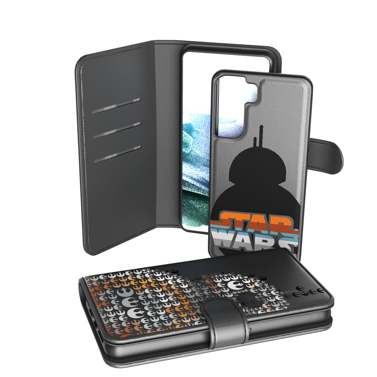 Keyscaper - Star Wars: The Force Awakens Quadratic Wallet Phone Case - Samsung Galaxy S20 - BB-8