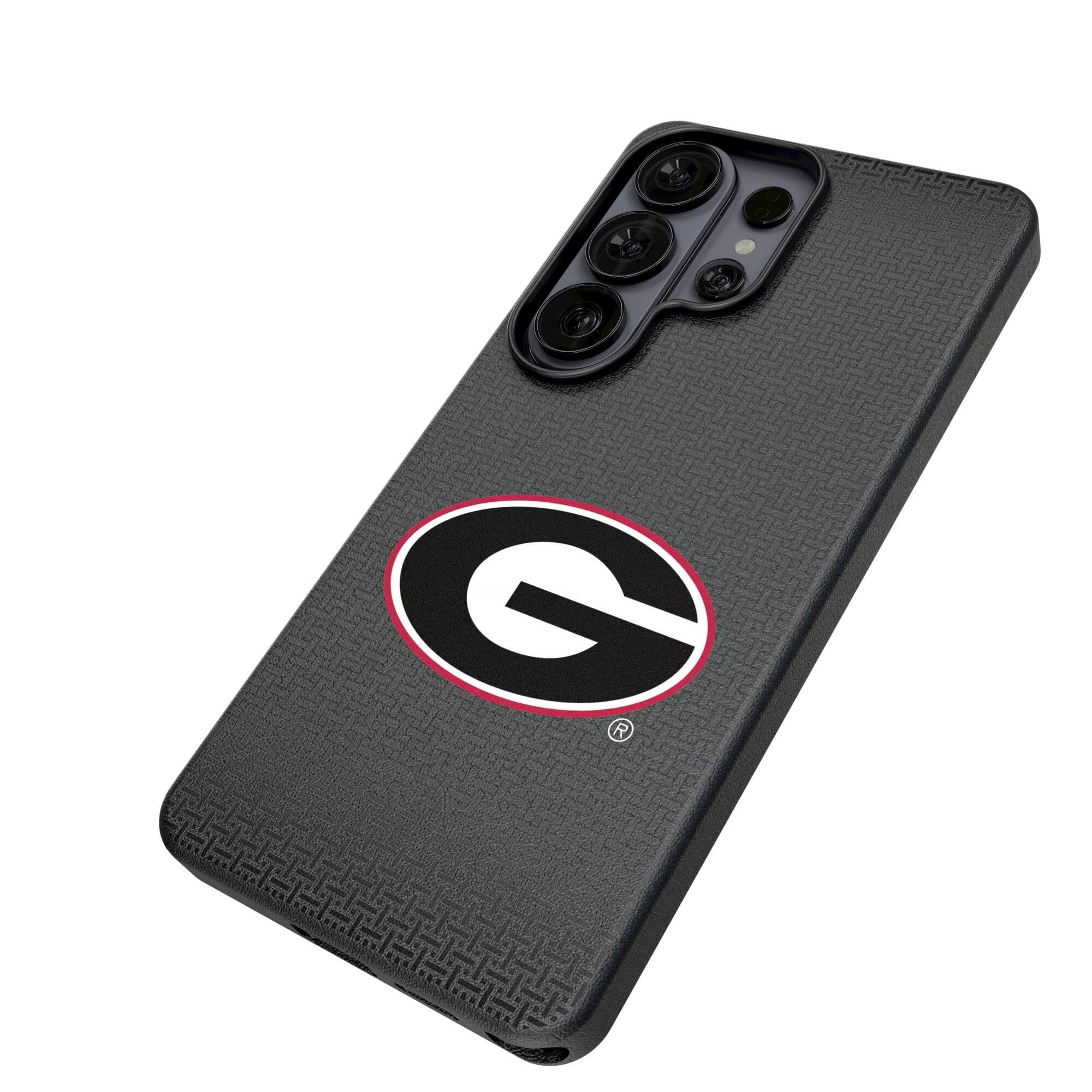 Alt View 1. Keyscaper - Georgia Bulldogs Linen Galaxy Magnetic Bump Case - S25 - Black.