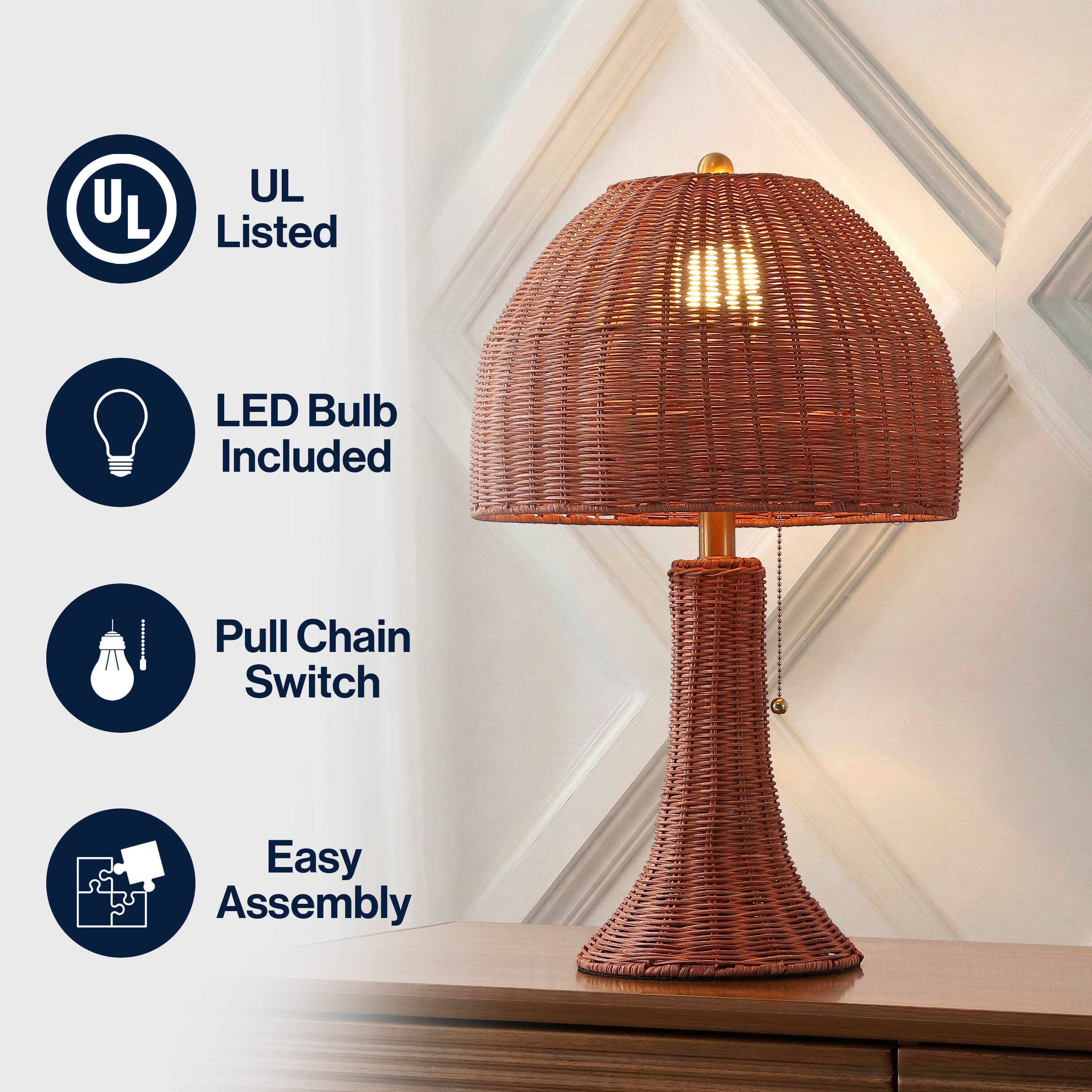 UL Listed LED Bulb Included Pull Chain Switch Easy Assembly