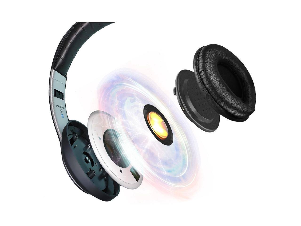 Alt View 3. Adesso - Bluetooth Stereo Headphone with build in microphone - Black.