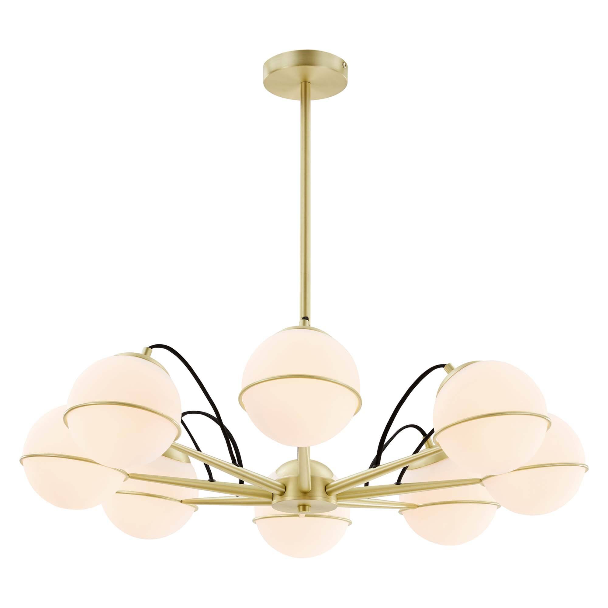 Angle. Modway - Hanna 8-Light Chandelier by Modway - Opal Gold.