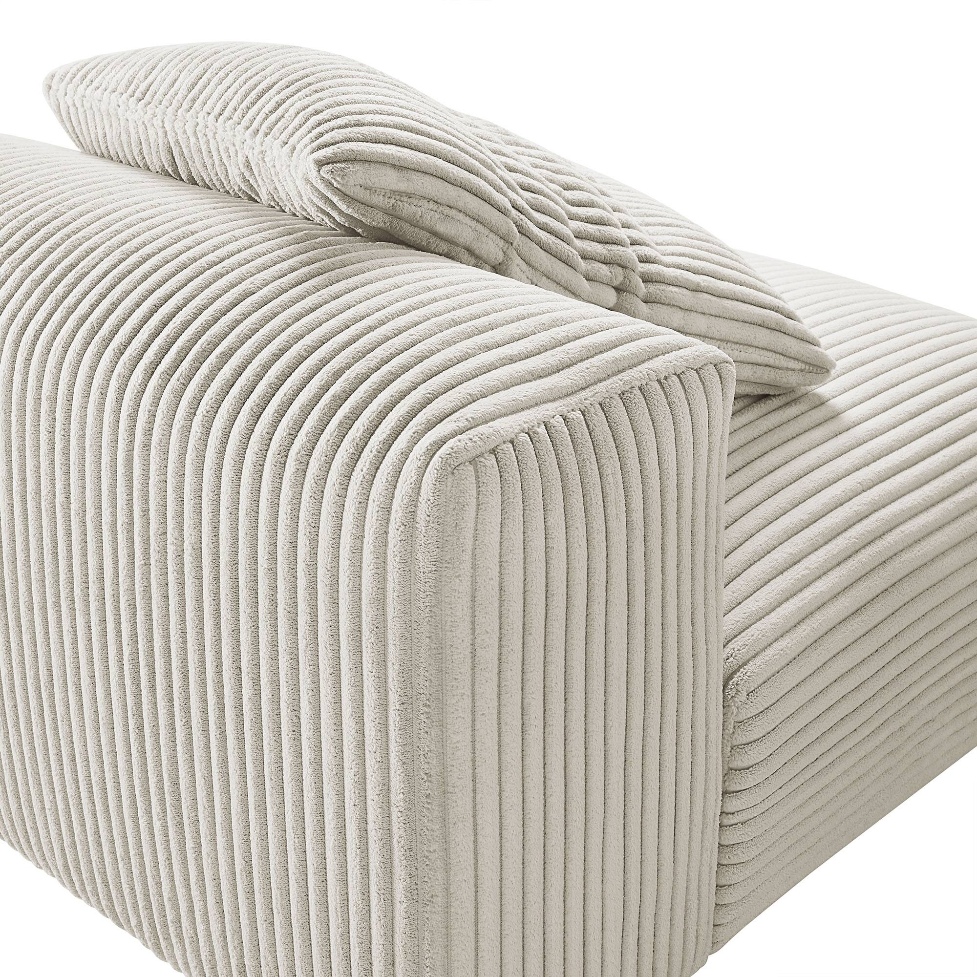 Alt View 6. Modway - Solace Modular Corduroy Upholstered Armless Chair by Modway - Almond.