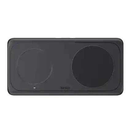 Front. Belkin - Belkin 2-in-1 Magnetic Wireless Charging Pad with Qi2 15W Black.