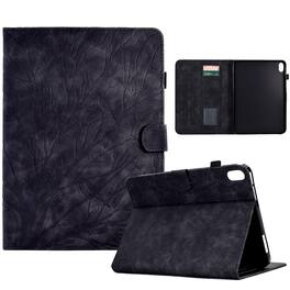Dteck - Flip Leather Case for Apple iPad (A16) 11" 2025/iPad 10th 10.9" (2022) Tree Pattern Card Slots Auto Wake/Sleep Cover - Black