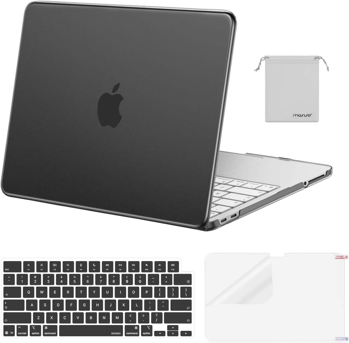 mosiso - 2026 MacBook Neo 13 inch A3404 Protective Hard Shell Case Kit with Keyboard Covers and Screen Protector - Black price history on PriceWatchPro