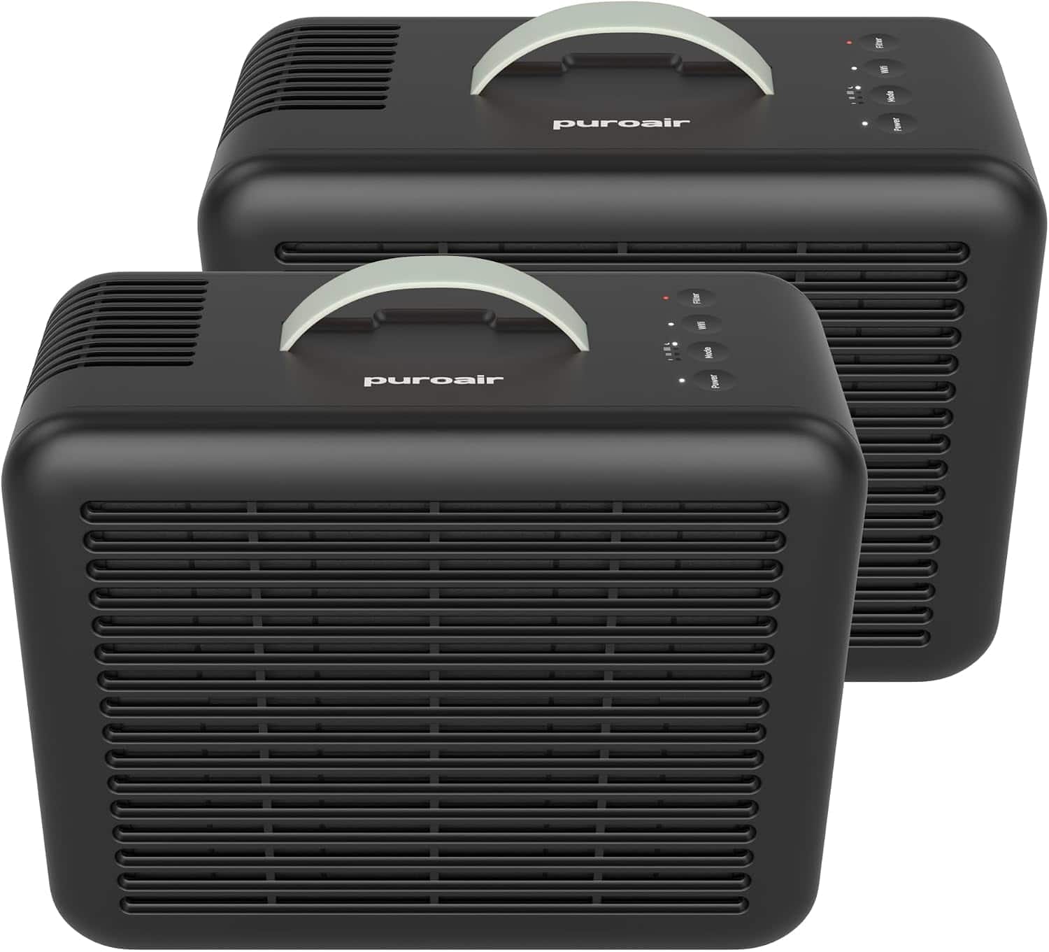 PuroAir - 100i Smart HEPA Air Purifier for Bedroom 2-Pack - Covers Up To 550 Sq Ft - Black