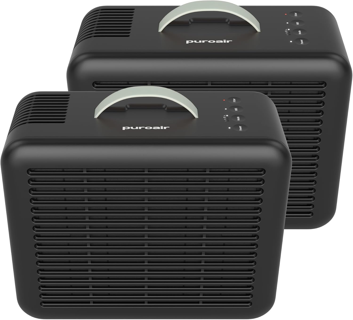 PuroAir - 100i Smart HEPA Air Purifier for Bedroom 2-Pack - Covers Up To 550 Sq Ft - Black