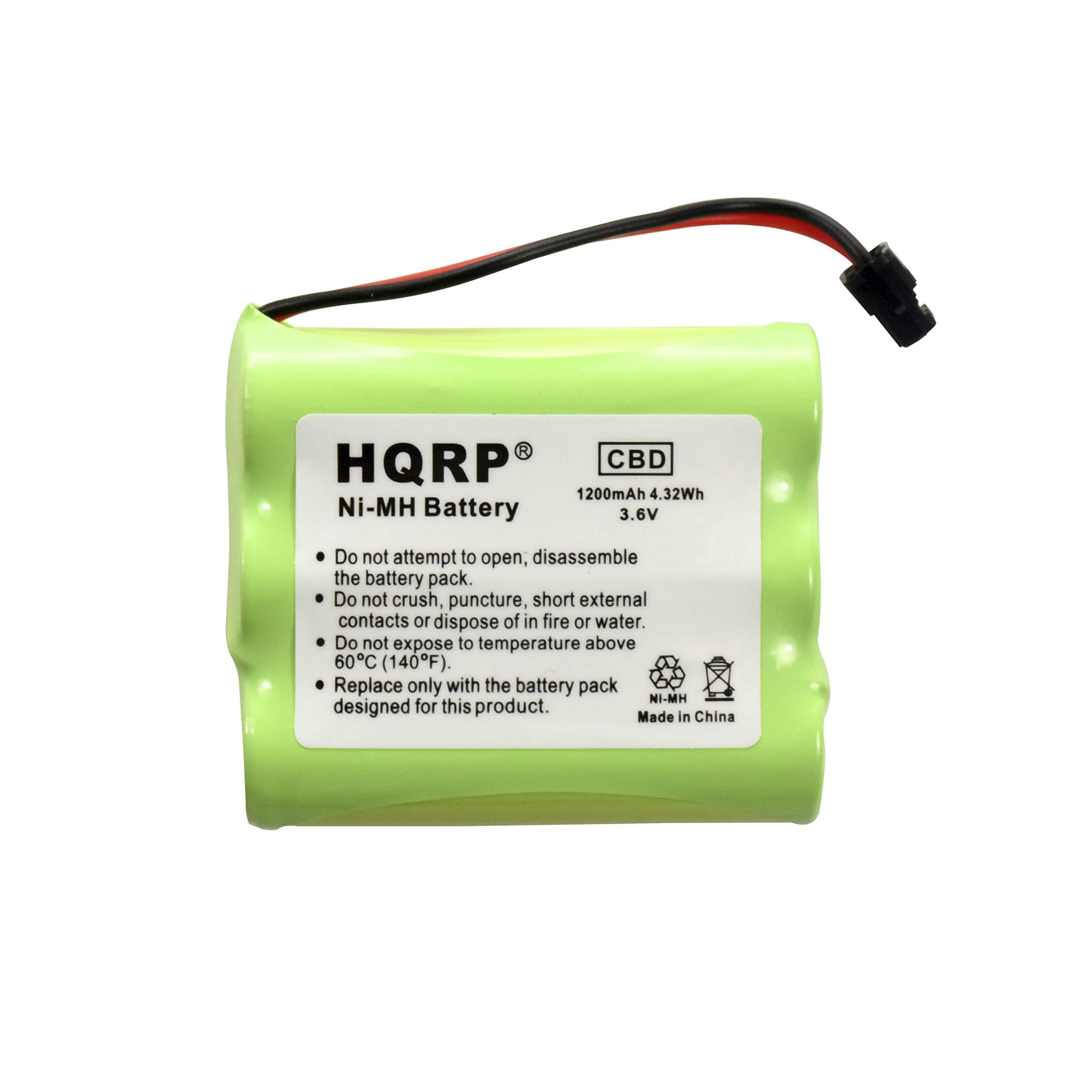 HQRP - Cordless Phone Battery Pack 3.6 V 1200 mAh NiMH Replacement for Uniden BT-1006 BT1006