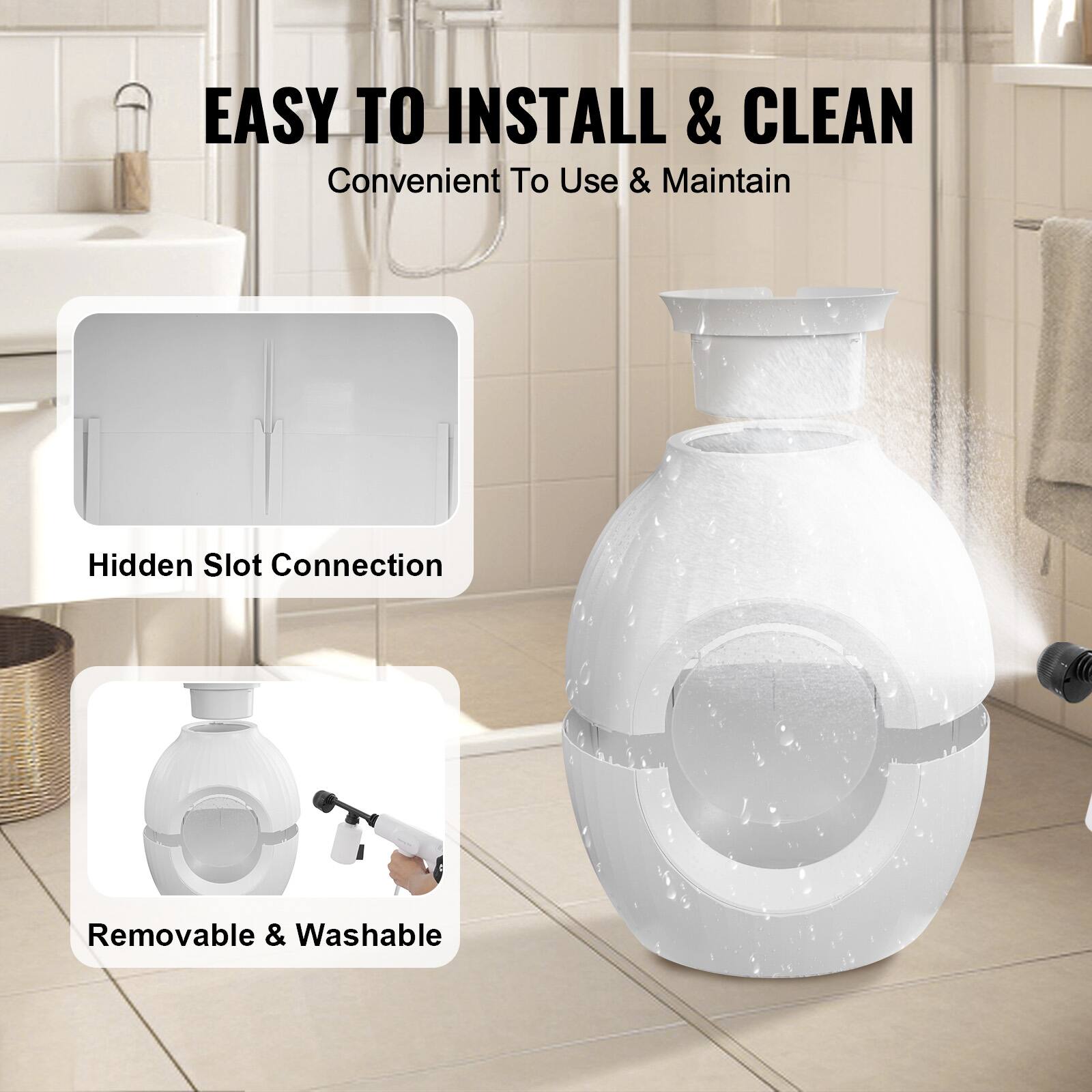 EASY TO INSTALL & CLEAN  
Convenient To Use & Maintain  

Hidden Slot Connection  

Removable & Washable