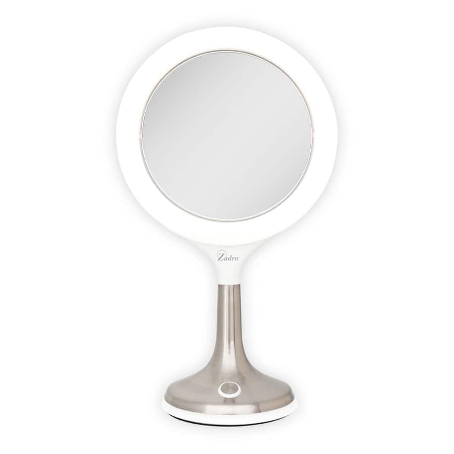 Zadro - Solana, LED Lighted Makeup Mirror with 8X/1X Magnifications & Touch Controls - White