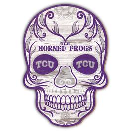 Fan Creations - TCU Horned Frogs 12'' Sugar Skull Sign - Multicolor