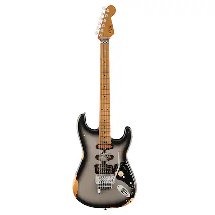 Front. EVH - EVH Frankenstein Relic Series Limited Edition Electric Guitar - Silverburst.