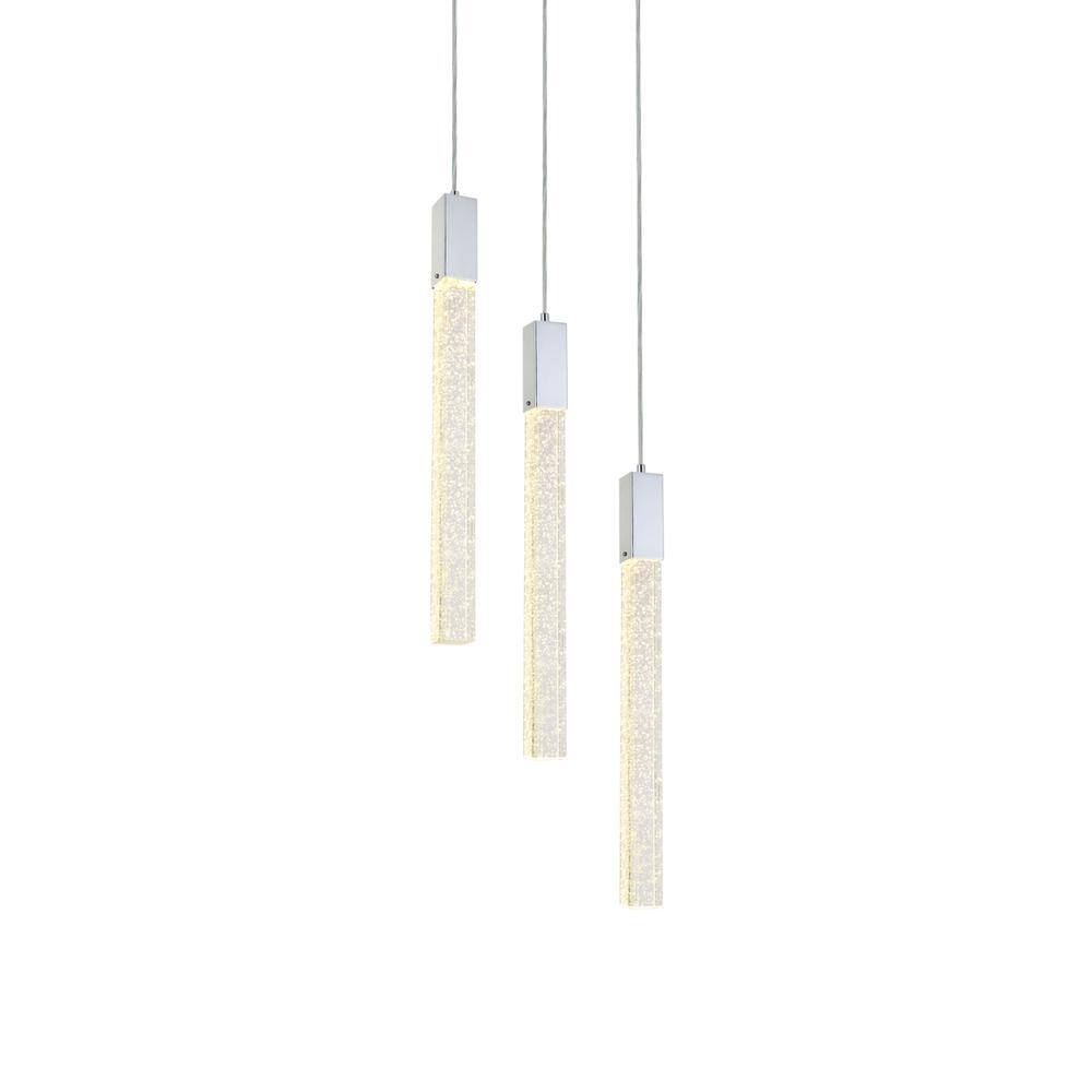 Alt View 4. Elegant Lighting - Weston 3 lights pendant in chrome - Chrome.