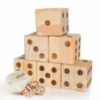 Front. Bolaball - Bolaball: Giant Wooden Dice Set With Carry Bag, Outdoor & Indoor, Ages 13+.