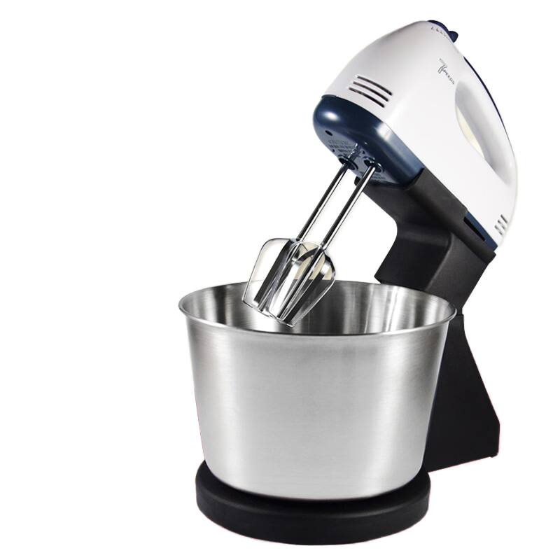 Alt View 3. Cluzine - Electric Handheld & Table Dough Mixer, 7 Speed Control, Stainless Steel, High Capacity Cake Whisk Egg Beater - Light Gray.