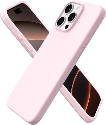 Front. Ornarto - ORNARTO Designed for iPhone 16 Pro Max Case 6.9", Liquid Silicone Full Covered Protective Case-Chalk Pink - Chalk Pink.