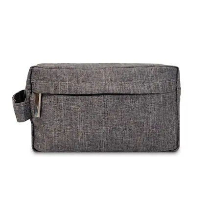 Front. Youzey Retail - Porter Dopp Kit – Gray Travel Toiletry & Grooming Bag.