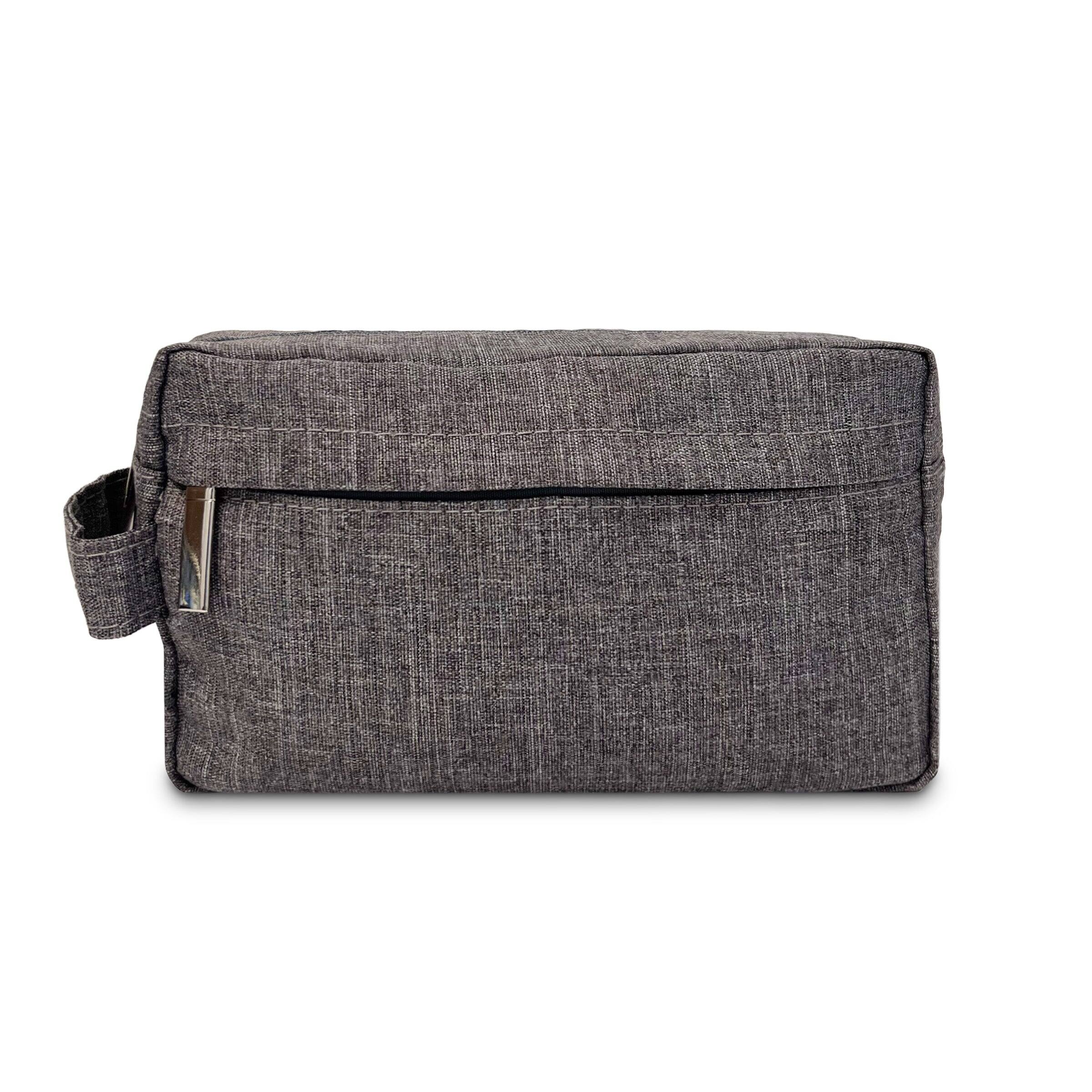 Front. Youzey Retail - Porter Dopp Kit – Gray Travel Toiletry & Grooming Bag.