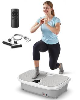 FEIERDUN - Vibration Plate Exercise Machine, 400 LBS Capacity Vibration Plate for Lymphatic Drainage, Max Space for Whole-Body - Gray