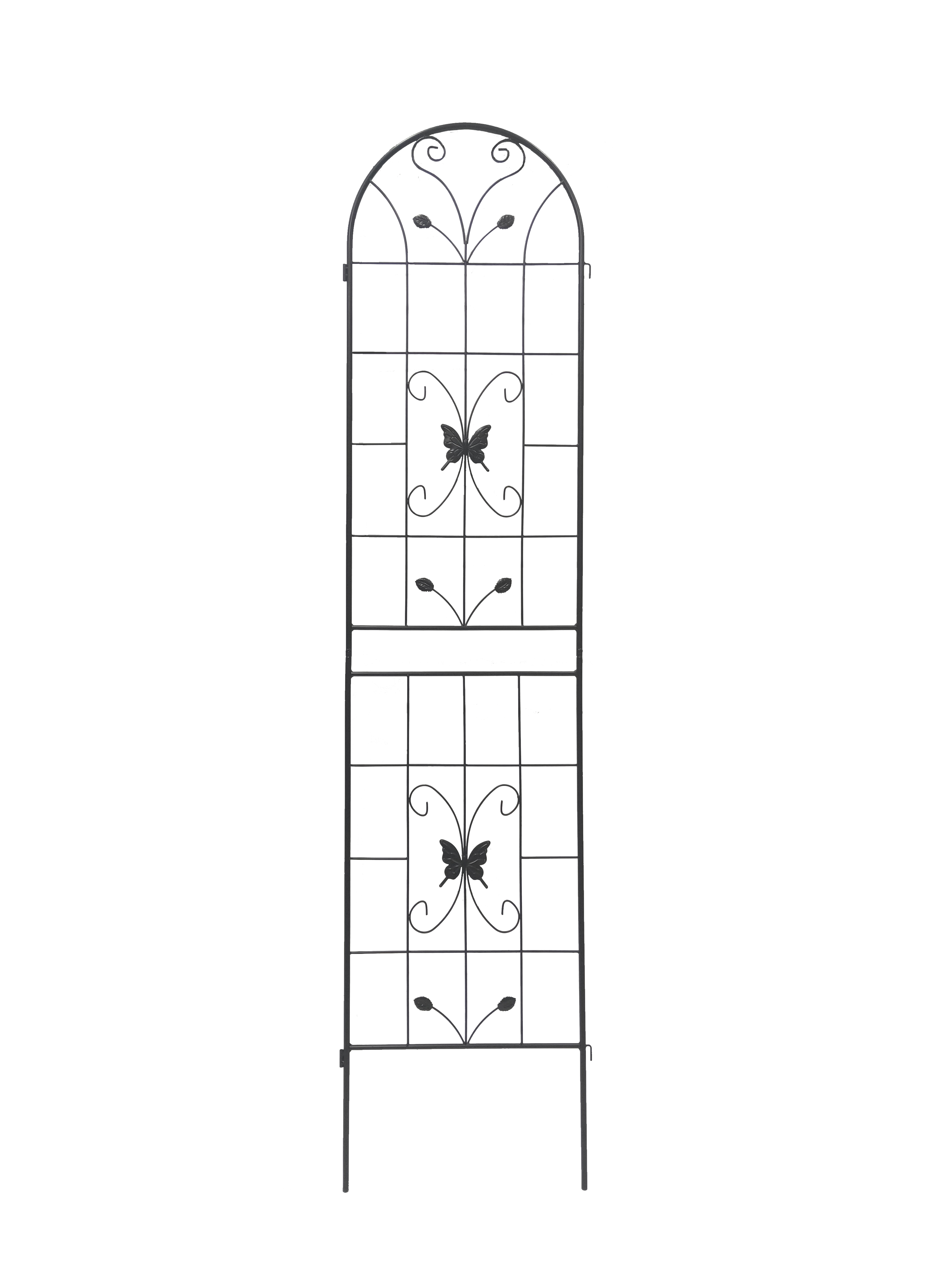 Alt View 6. Loheer - 2 Pack Metal Garden Trellis for Climbing Plants Outdoor Flower Support - Black.