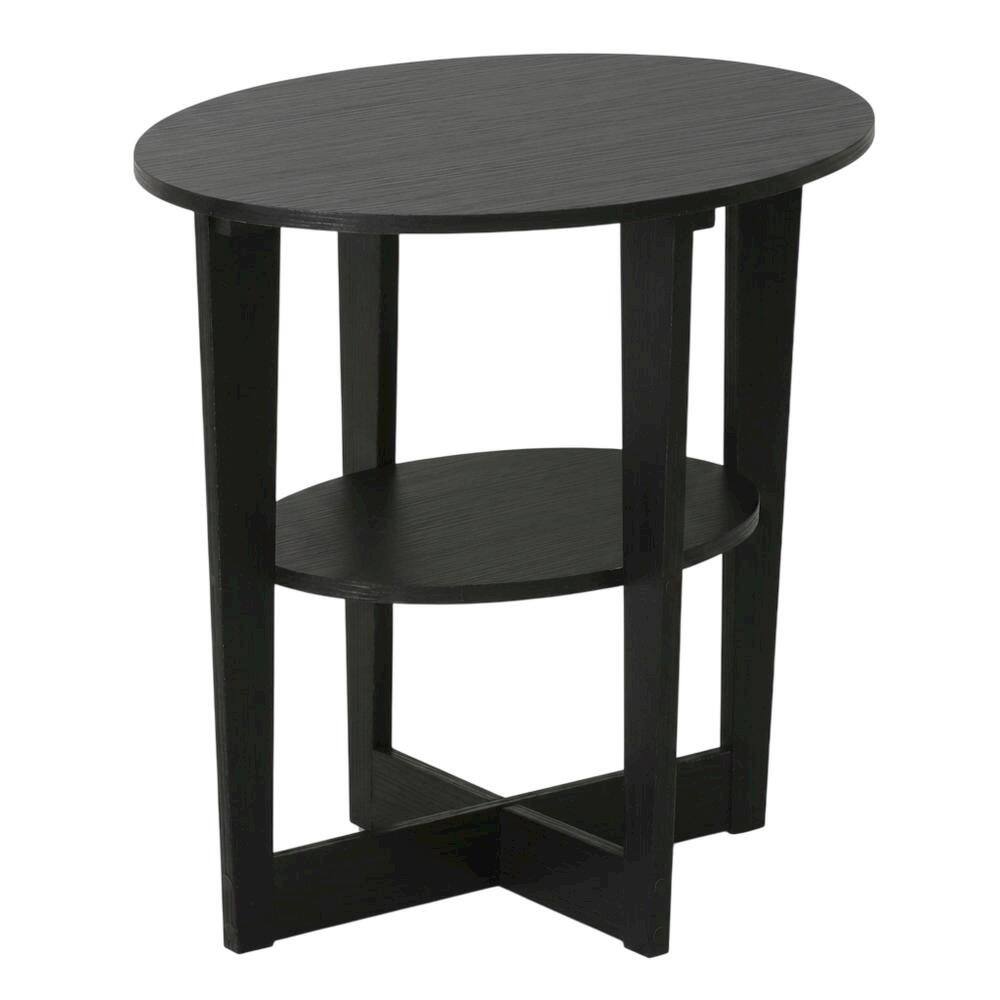 Back. FurniFact - Walnut Round End Table with Sleek Modern Design for Living Room - Walnut.