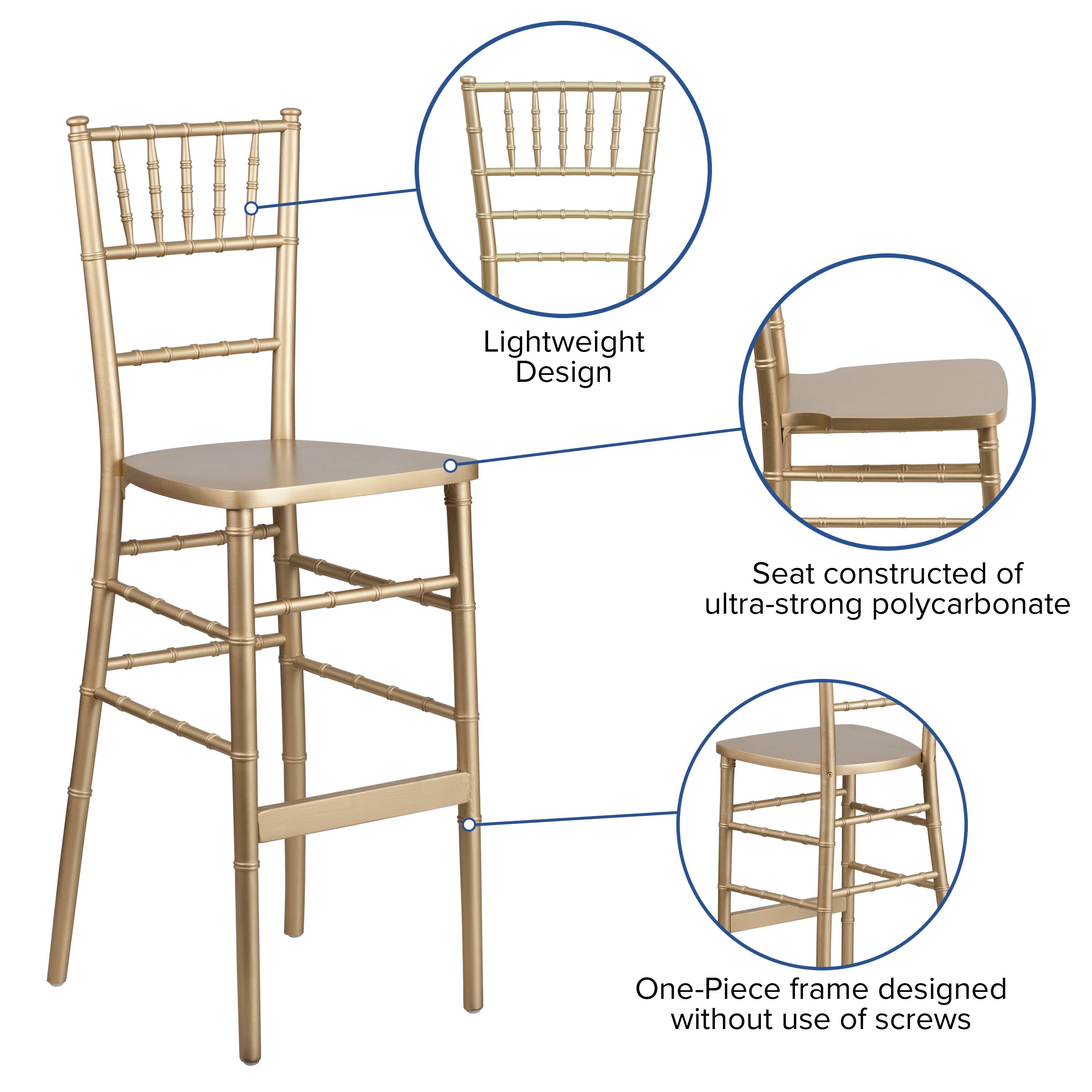 Lightweight Design  
Seat constructed of ultra-strong polycarbonate  
One-Piece frame designed without use of screws