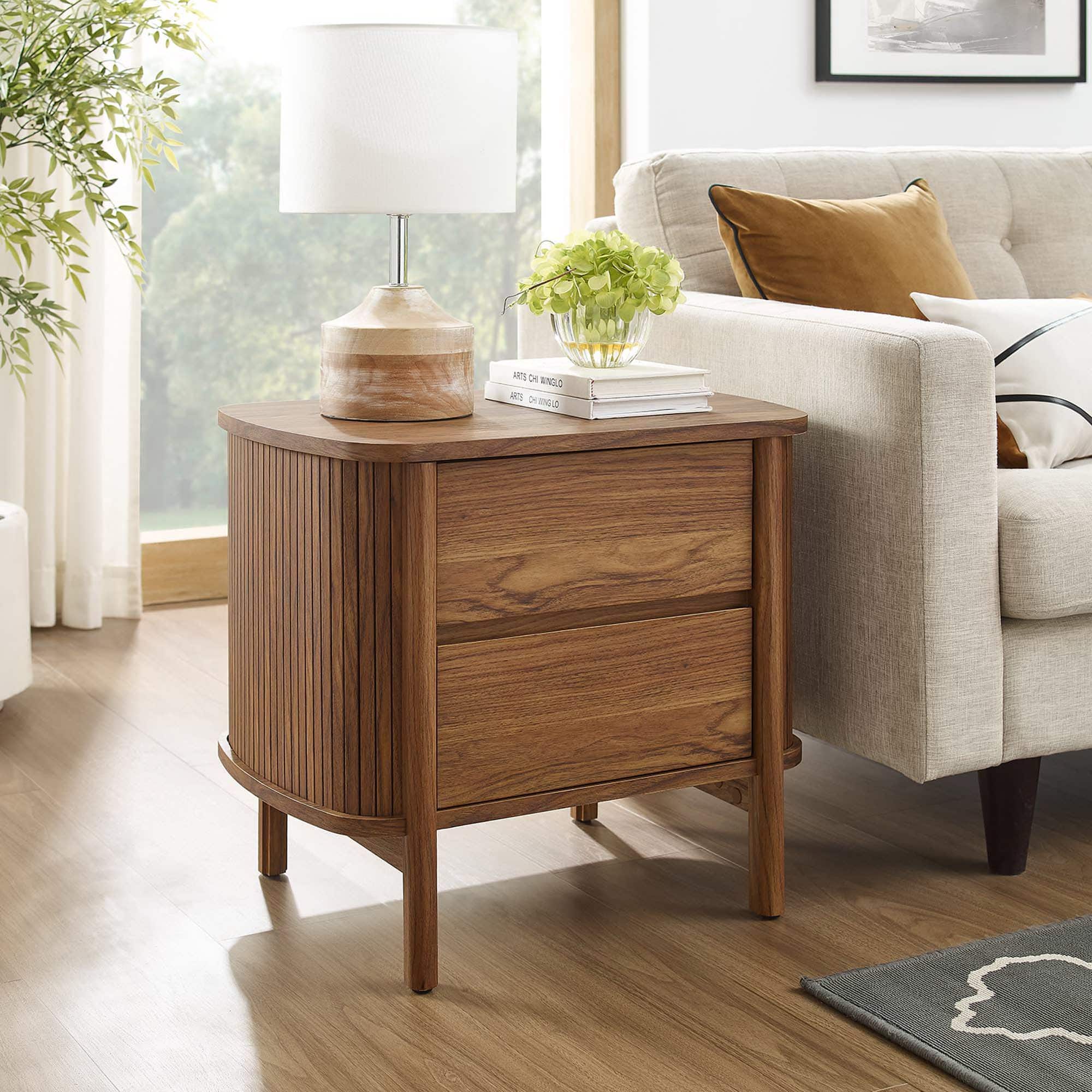 Cadence 2-Drawer Nightstand by Modway - Walnut