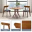 The text on the image is grouped as follows:

1. Wide and Curved Backrest: This refers to the backrest of the chair, which is designed to provide comfort and support to the user.
2. Round Corners: This refers to the rounded edges of the chair, which add a touch of elegance and sophistication to its design.
3. Natural Wood Grains: This refers to the use of natural wood as a material for the chair, which adds warmth and a sense of connection to nature to the space.