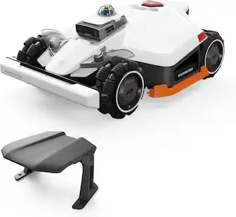 MAMMOTION - LUBA 3 AWD 1500 Robot Lawn Mower with Garage, 0.37Acres,360° LiDAR+Dual-Cam AI Vision, 80% Slopes,1.0-2.7in Cut - White