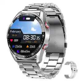 YONWAY - ECG+PPG Bluetooth Call Smart Watch, Multifunctional Health Monitoring, Sleep Monitoring, IP67 Waterproof - Silver - (2024)