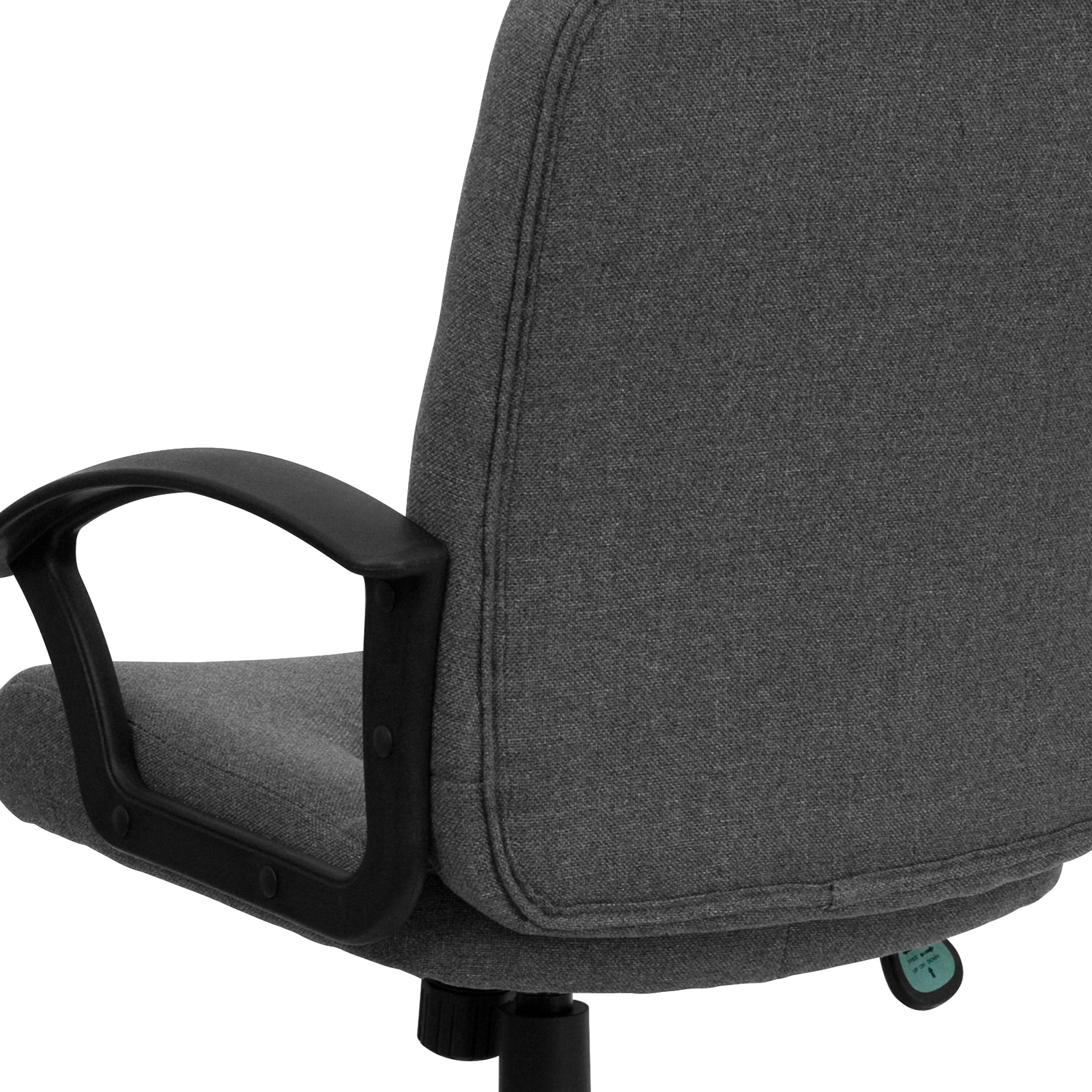 Alt View 8. Emma + Oliver - Mid-Back Fabric Executive Swivel Office Chair with Nylon Arms - Gray.