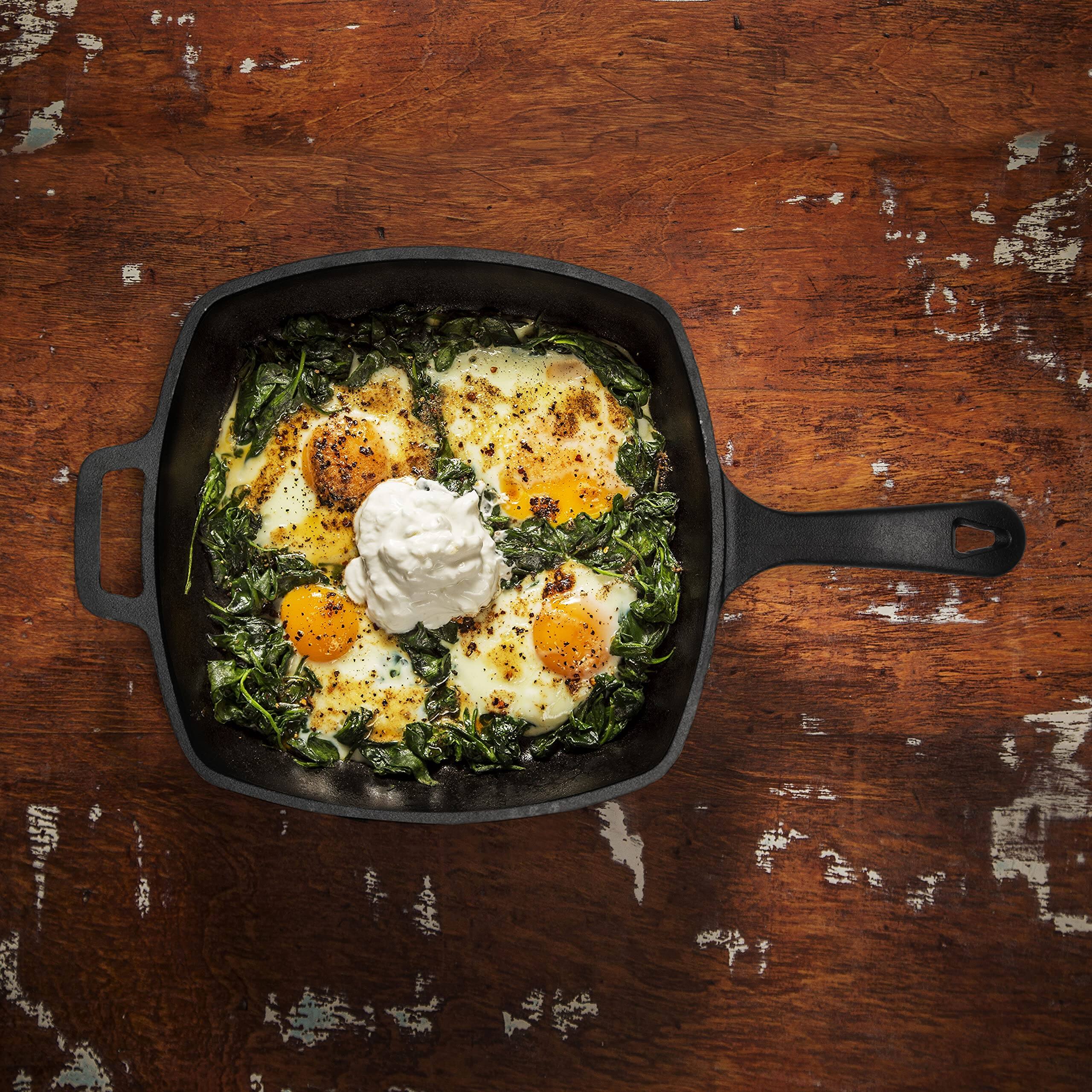 Alt View 2. Commercial Chef - COMMERCIAL CHEF 10.5 Inch Square Grill Pan - Black.