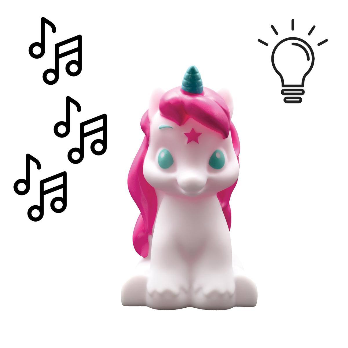 Alt View 3. Lexibook - Unicorn 3D design color change pocket night light Approx. 13cm.